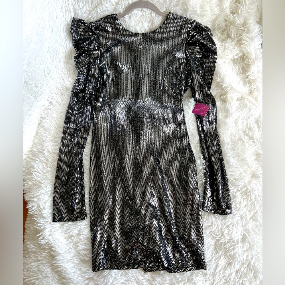 Forever 21 Blue Sequin Holiday Cocktail Dress